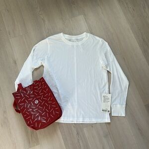 Lululemon White Long Sleeve + Bag